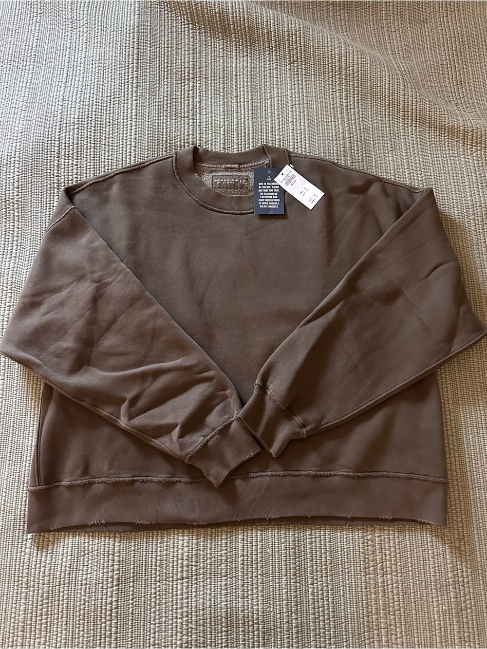 Abercrombie & Fitch Men’s Medium Brown Cropped Crewneck Sweatshirt